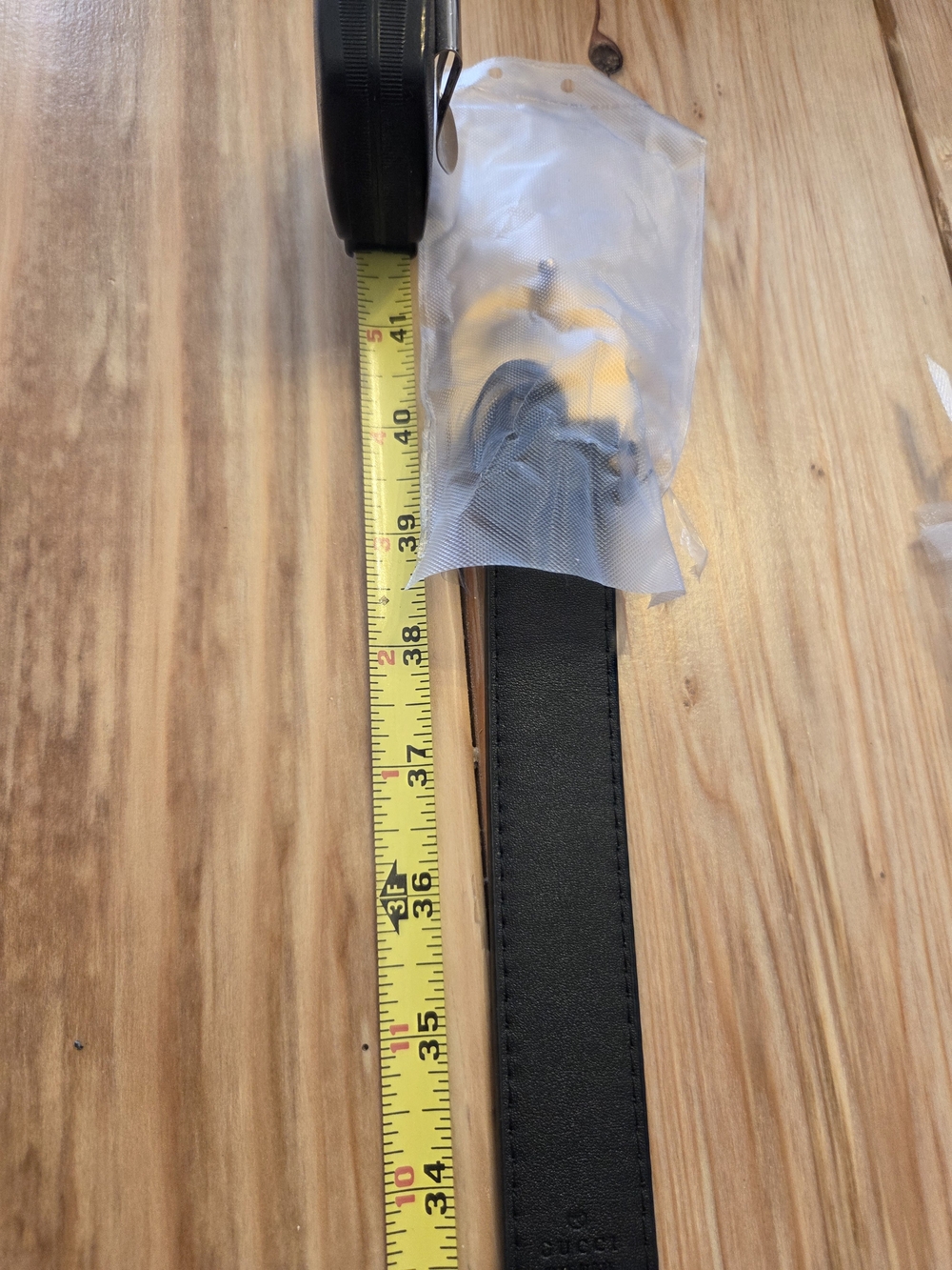 Black Leather GG Buckle Belt - Picture 7 of 7